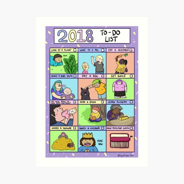 2018 To-Do List Art Print