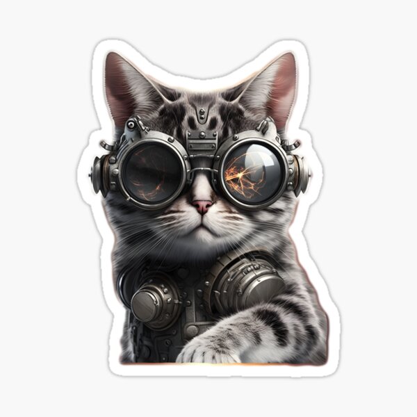Cute Cat Colorful Cats Time Traveler Sticker