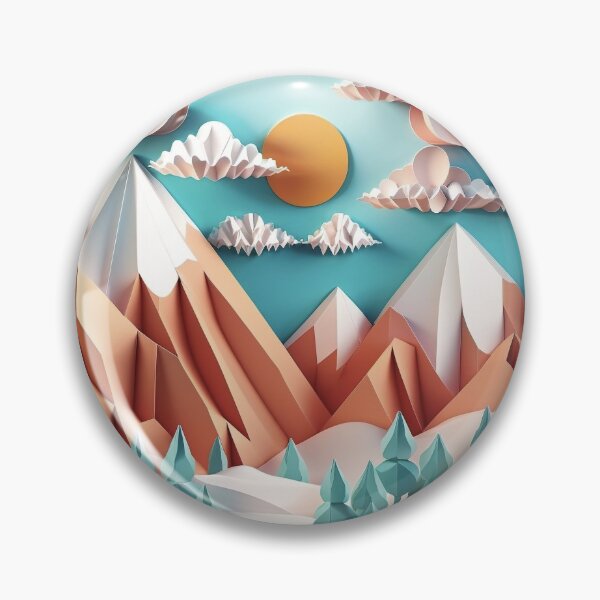 Item preview, Mountain Landscape in Paper Art Style designed and sold by SimoneAI.