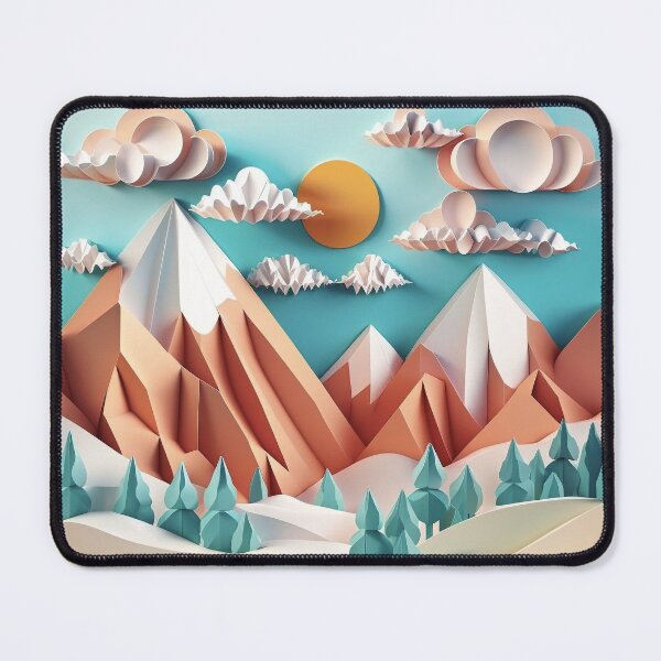 Item preview, Mountain Landscape in Paper Art Style designed and sold by SimoneAI.