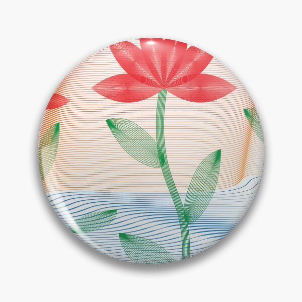 Item preview, Red flowers blooming on the trees on the water designed and sold by Bigrow.