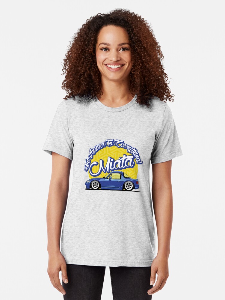 Alternate view of Miata - The Answer To Everything Tri-blend T-Shirt