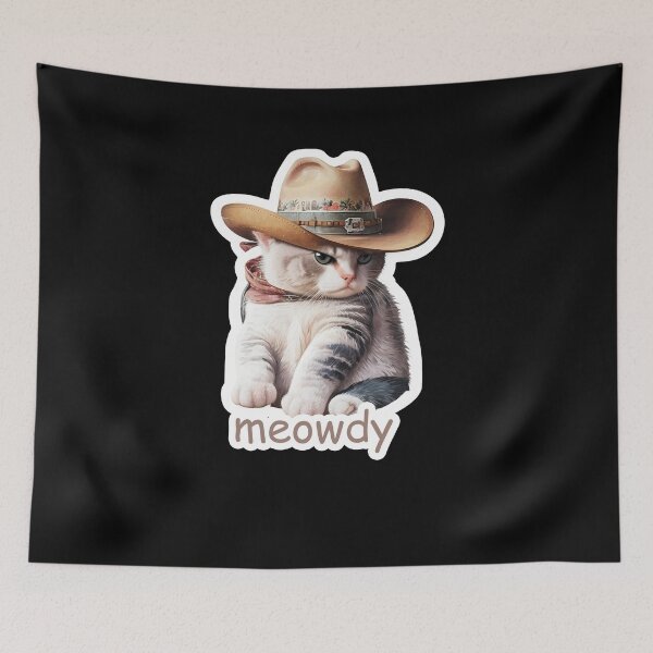 Item preview, Meowdy Partner Cat Wearing a Cowboy Hat  designed and sold by TeeTopiaa.