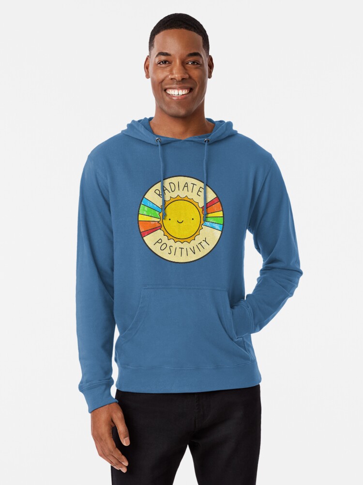 Thumbnail 1 of 5, Lightweight Hoodie, Radiate Positivity designed and sold by hellobubblegum.