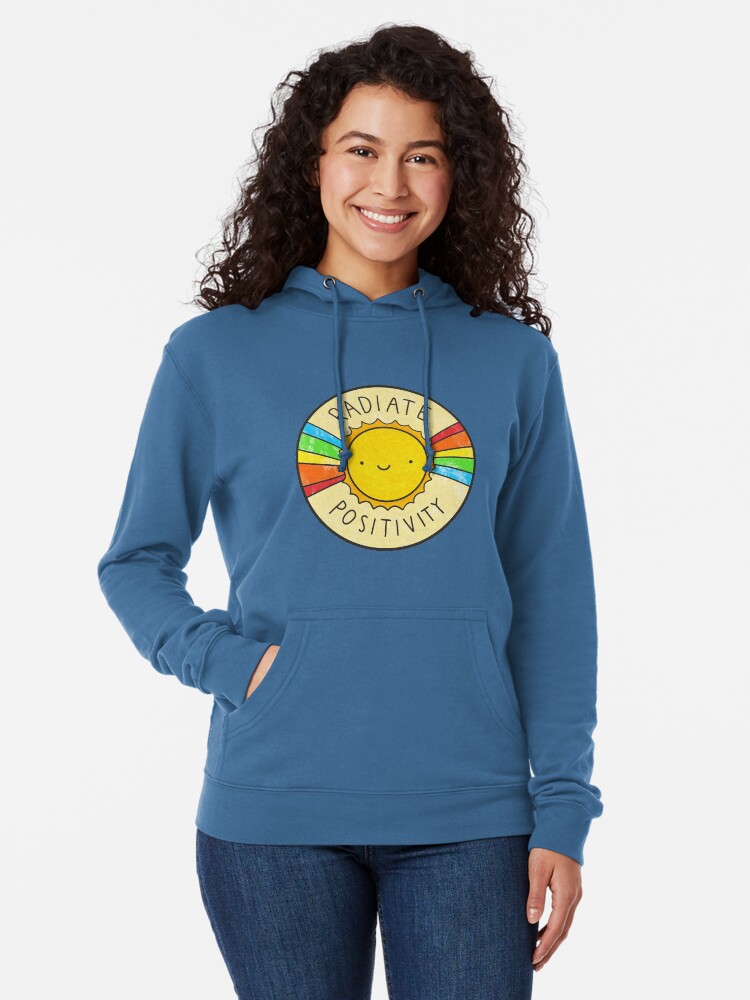 Thumbnail 2 of 5, Lightweight Hoodie, Radiate Positivity designed and sold by hellobubblegum.