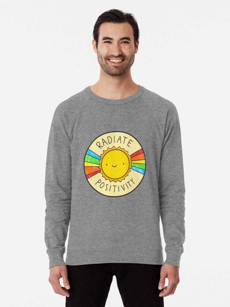 Thumbnail 1 of 5, Lightweight Sweatshirt, Radiate Positivity designed and sold by hellobubblegum.