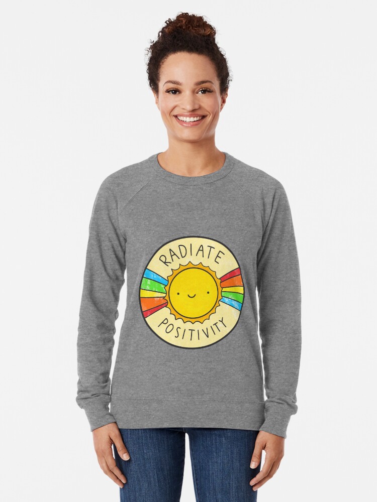 Thumbnail 2 of 5, Lightweight Sweatshirt, Radiate Positivity designed and sold by hellobubblegum.