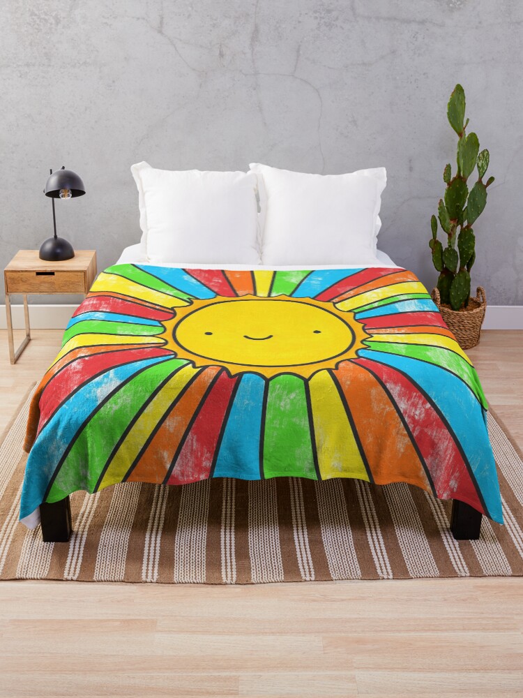 Thumbnail 1 of 6, Throw Blanket, Radiate Positivity designed and sold by hellobubblegum.