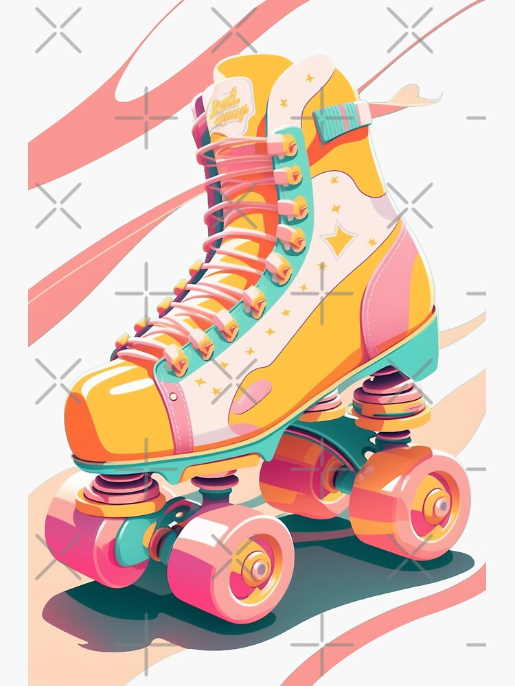Retro Vintage Roller Skating 80s and 70s Aesthetic Sticker for Sale by  Jack Curtis