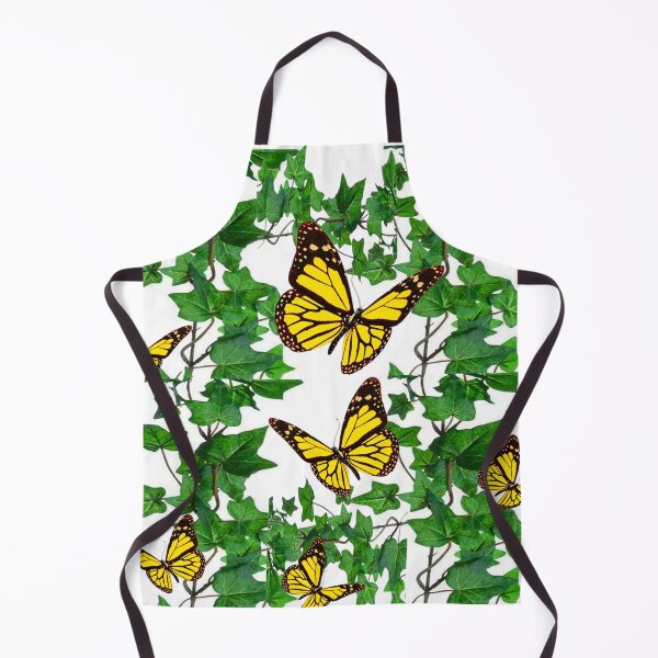 Item preview, ABSTRACT YELLOW MONARCH BUTTERFLIES GREEN IVY ART designed and sold by sharlesart.