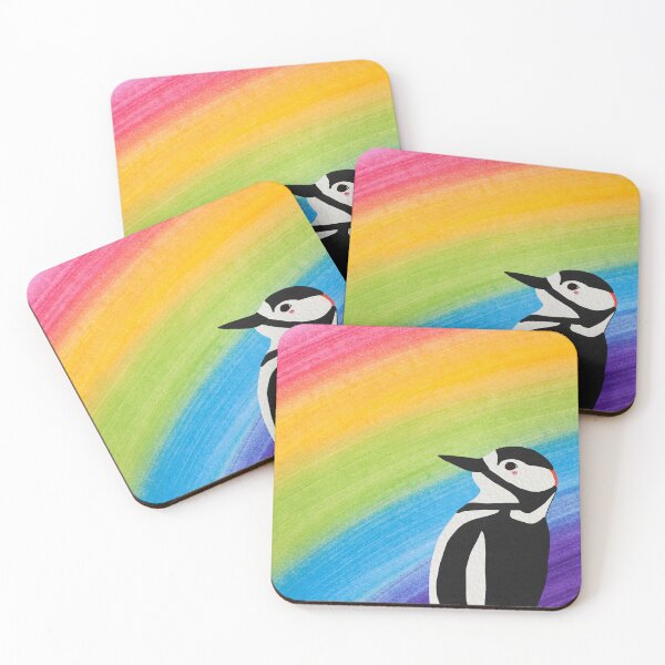 Item preview, Woodpecker looking on the rainbow colors designed and sold by Sintija Valucka.