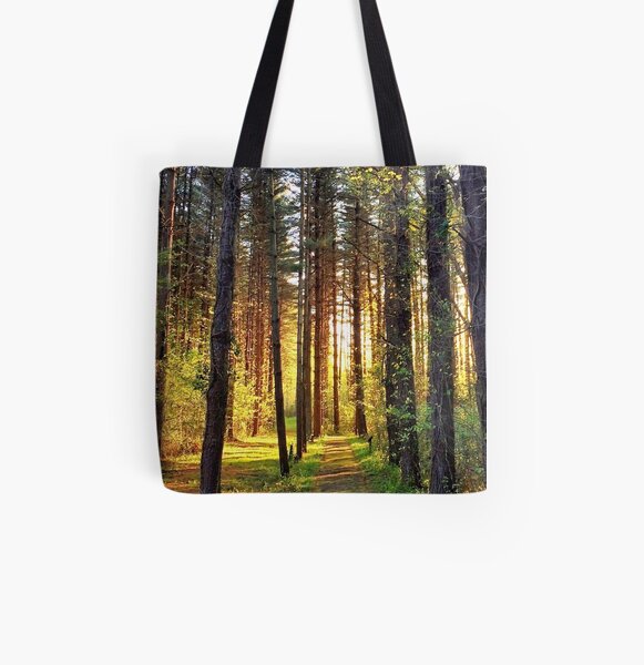 Blackbird Forest Sunrise All Over Print Tote Bag