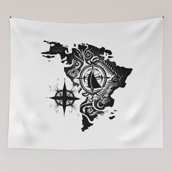 Item preview, Tribal Tattoo Map of South America designed and sold by ShadowAndSlate.
