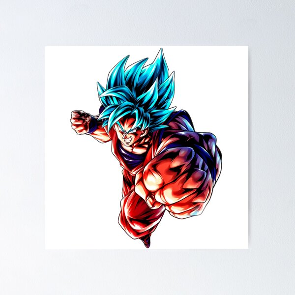 Goku - Blue Hair Super Saiyan Postcard for Sale by animelovah