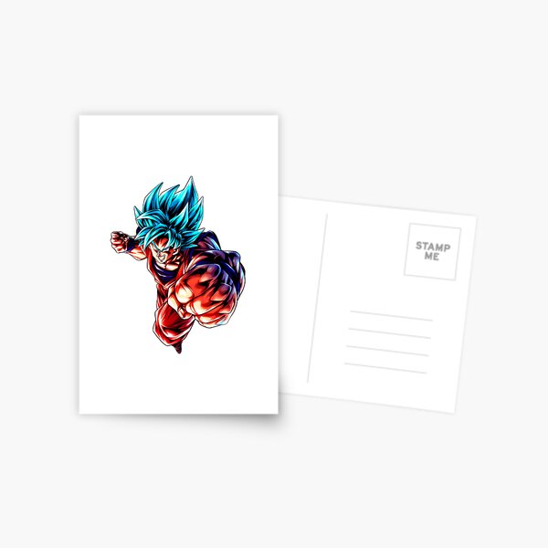 Goku - Blue Hair Super Saiyan Postcard for Sale by animelovah