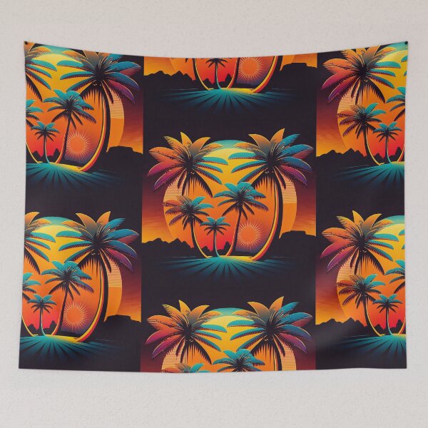 Item preview, Palm Trees and Natural Cityscape in Red Hues designed and sold by zzibel.
