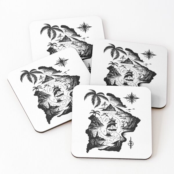 Item preview, Tribal Tattoo Map of Pirate Cove designed and sold by ShadowAndSlate.