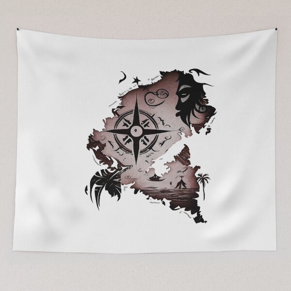 Item preview, Tribal Tattoo Scrap of a Pirate Map designed and sold by ShadowAndSlate.