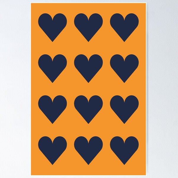 Item preview, Large NAVY BLUE & ORANGE LOVE HEARTS designed and sold by RachelMacht.