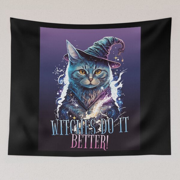 Item preview, Witches Do It Better - Cat with Witch Hat Funny Graphic Wiccan Witchcraft designed and sold by zptees.
