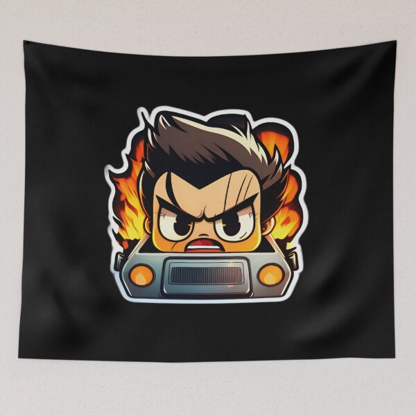 Item preview, Dangerous Angry Driver Anime Drawing of Funny Cartoon Driver  designed and sold by verluxe.