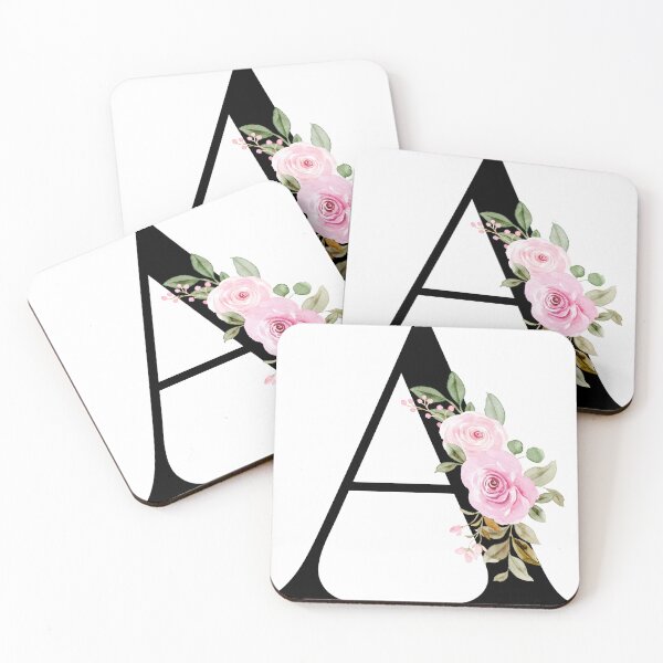 Item preview, Letter A with Flowers Multi Natural Color designed and sold by Print-Online.