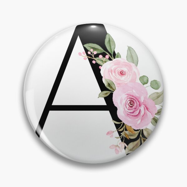 Item preview, Letter A with Flowers Multi Natural Color designed and sold by Print-Online.