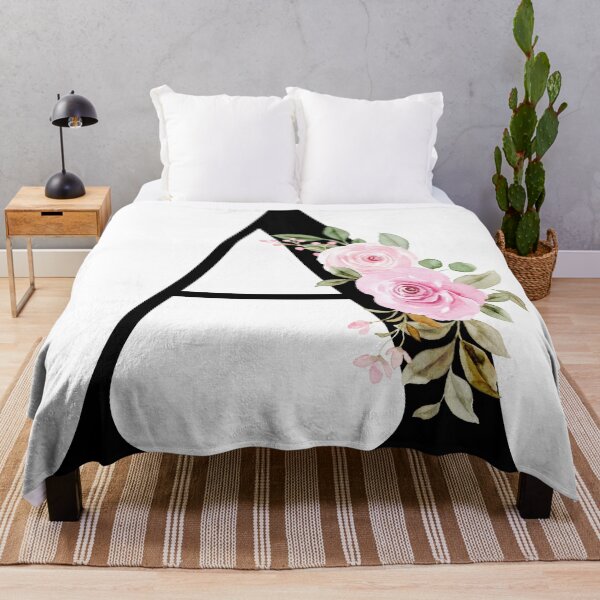 Item preview, Letter A with Flowers Multi Natural Color designed and sold by Print-Online.