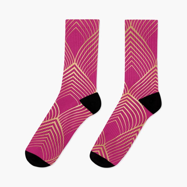 Item preview, Deep Pink and Gold Geo Art Deco Pattern designed and sold by Blue-Banana.