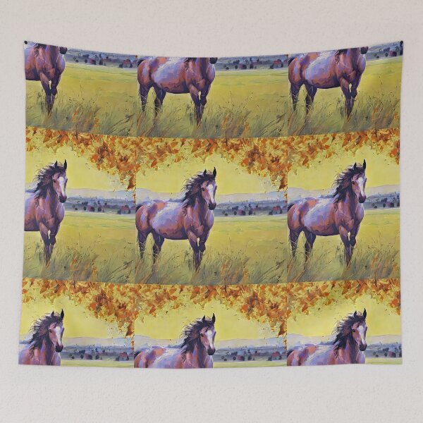Item preview, horse portrait with autumn tree designed and sold by bogfl.
