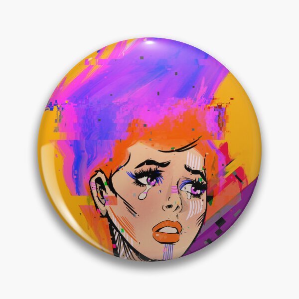 Item preview, Pixelated Woman With Fire designed and sold by gaslight-n.