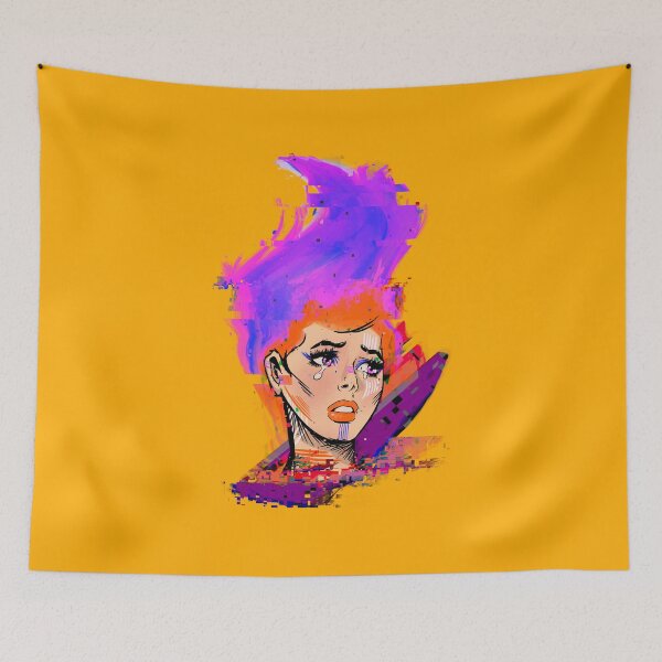 Item preview, Pixelated Woman With Fire designed and sold by gaslight-n.