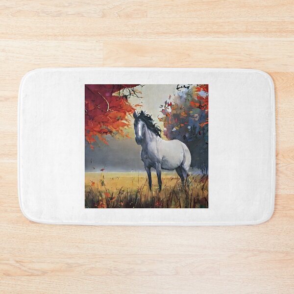 Item preview, white horse and autumn colors designed and sold by bogfl.
