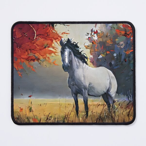 Item preview, white horse and autumn colors designed and sold by bogfl.