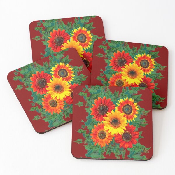 Item preview, ASBSTRACT SUNFLOWERS WINE COLOR IVY ART designed and sold by sharlesart.