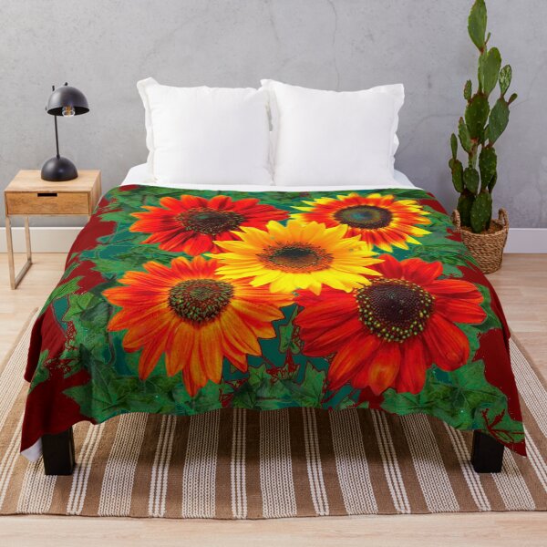 Item preview, ASBSTRACT SUNFLOWERS WINE COLOR IVY ART designed and sold by sharlesart.