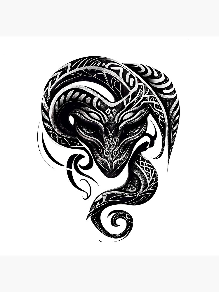 Premium Vector | Cobra animal tribal tattoo black and white design