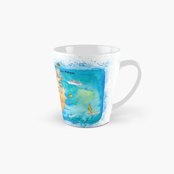 Item preview, Gran Canary Canarias Spain Illustrated Map with Landmarks and Highlights  designed and sold by artshop77.