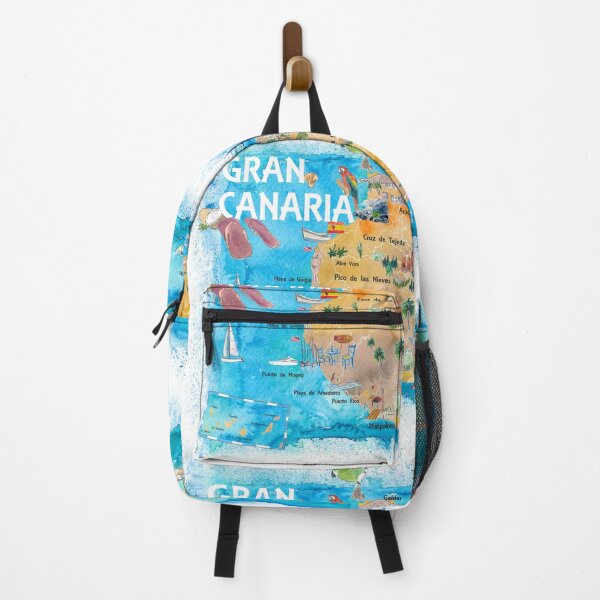Item preview, Gran Canary Canarias Spain Illustrated Map with Landmarks and Highlights  designed and sold by artshop77.