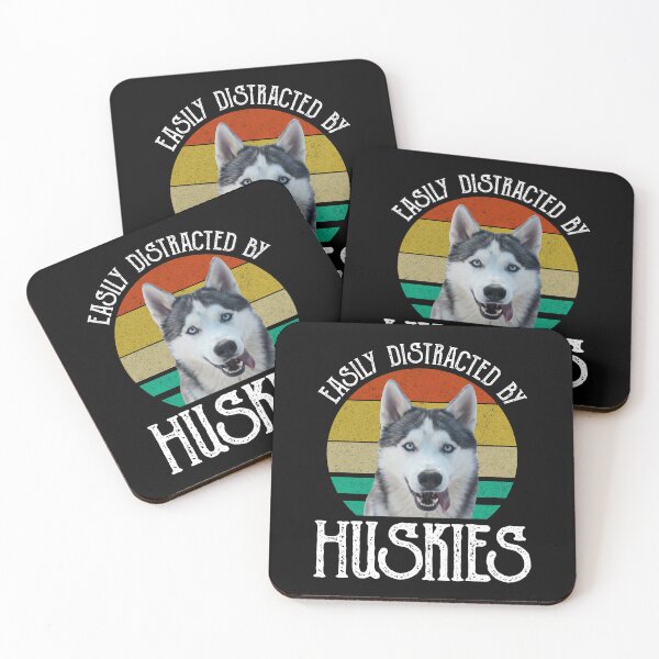 Item preview, Easily Distracted By Huskies designed and sold by Cat Lady Designs.