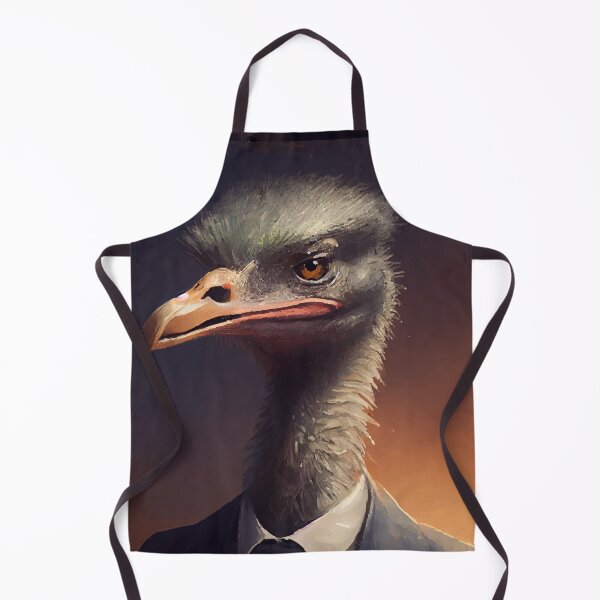 Item preview, An elegant ostrich in a blue and grey suit designed and sold by MyHunkyDoryShop.