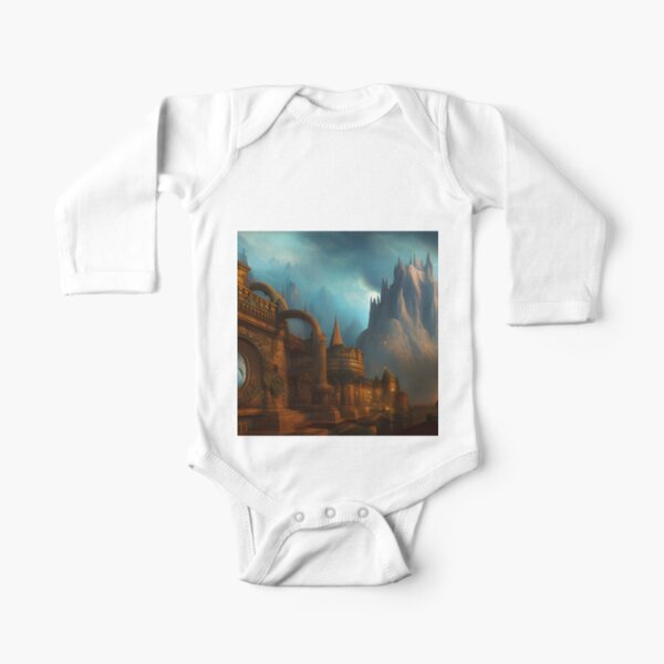 Detailed matte painting, deep color, fantastical, intricate detail, splash screen, complementary colors, fantasy concept art Long Sleeve Baby One-Piece