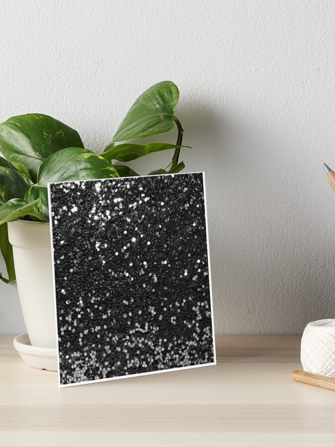 Black Glitter Look Chunky Sequin | Art Board Print