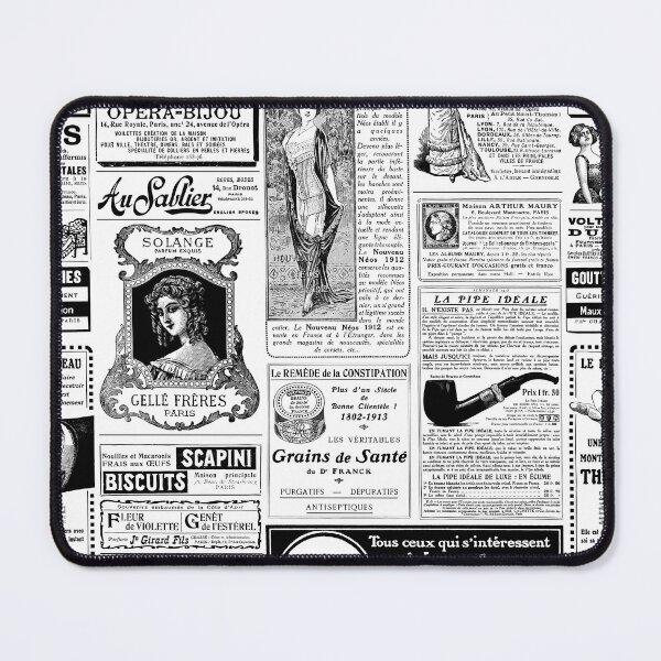 Item preview, antique french victorian newspaper vintage black white designed and sold by Gossip Rag.