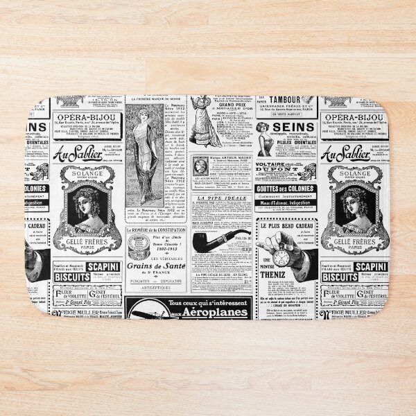 Item preview, antique french victorian newspaper vintage black white designed and sold by Gossip Rag.