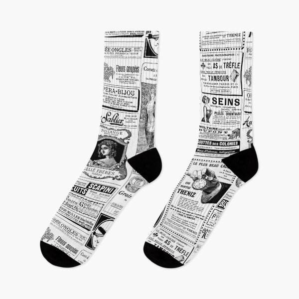 Item preview, antique french victorian newspaper vintage black white designed and sold by Gossip Rag.