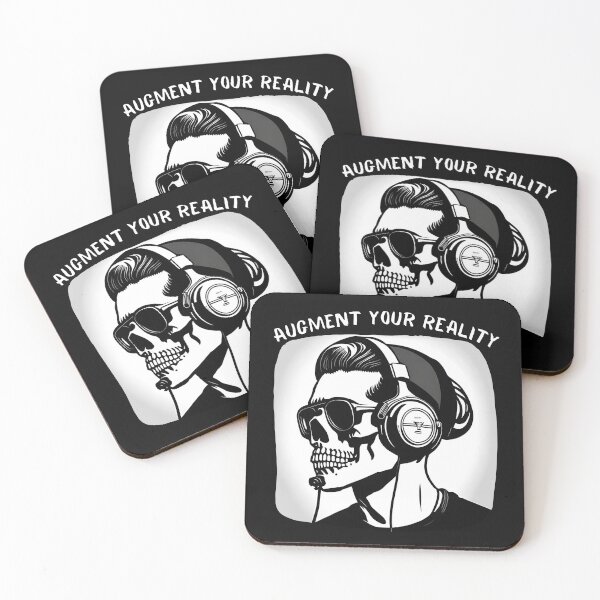 Item preview, Augment Your Reality Skull With Hipster Headphones Artistic Design designed and sold by Sanctum Cosmos.