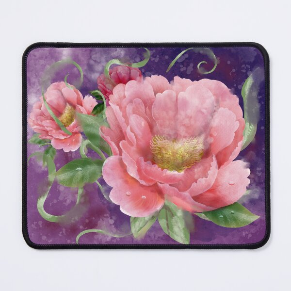 Item preview, juicy watercolor peony on a lilac background designed and sold by sonaadalian.