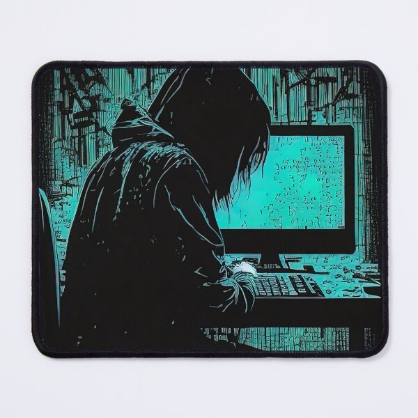 Item preview, Creepy black hat hacker blue illustration designed and sold by RK - Shop.