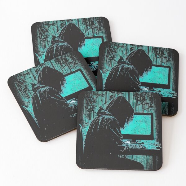 Item preview, Creepy black hat hacker blue illustration designed and sold by RK - Shop.